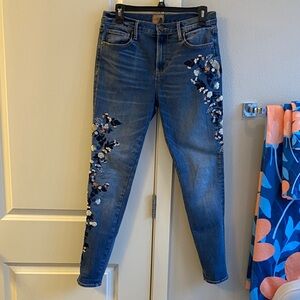 DRIFTWOOD Jackie Floral Embroidered Skinny Jeans